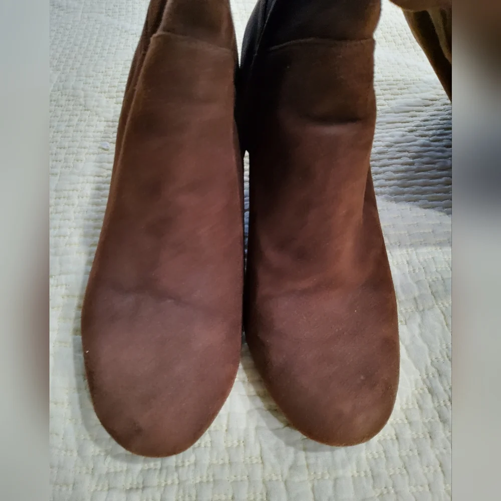 Cole Haan Brown Suede Cora Wedge Tall Boots Size 6,5